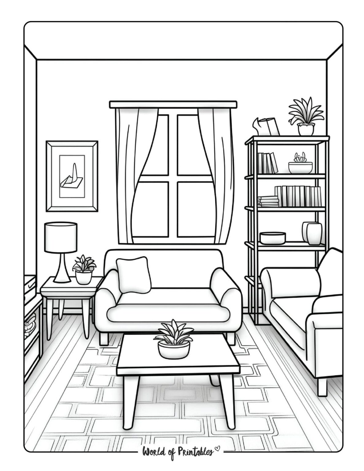 Room Coloring Pages - World of Printables