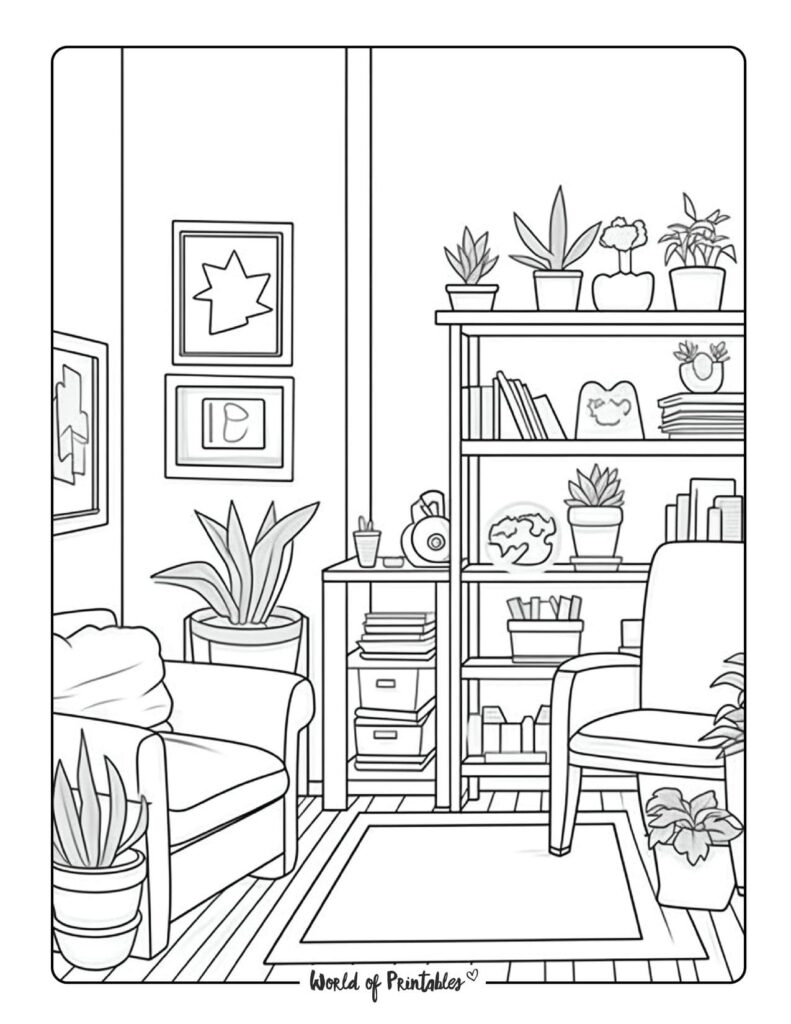 Room Coloring Pages - World of Printables