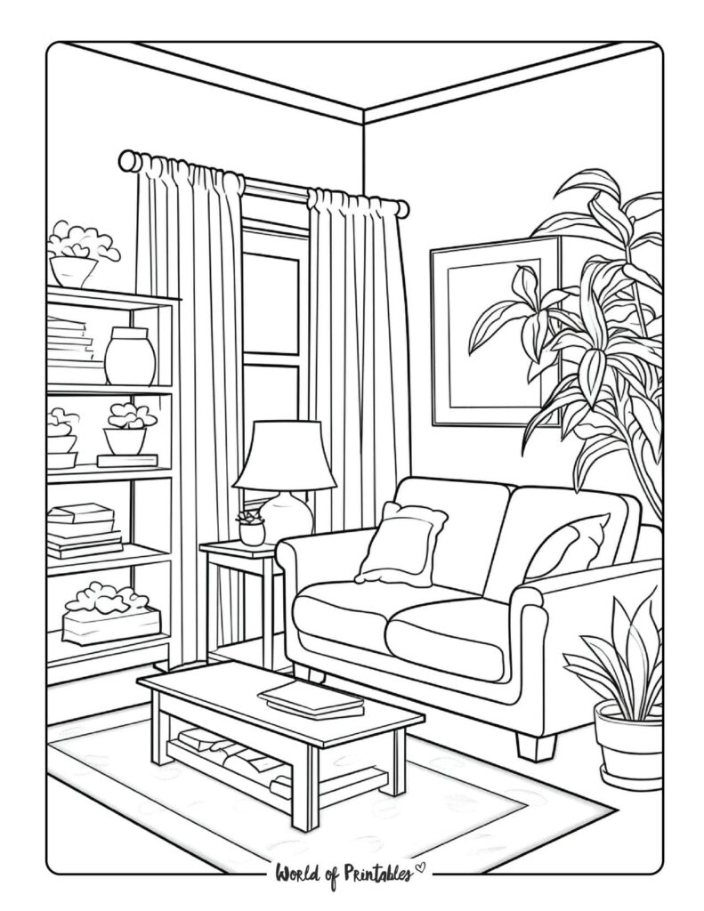 Room Coloring Pages - World of Printables