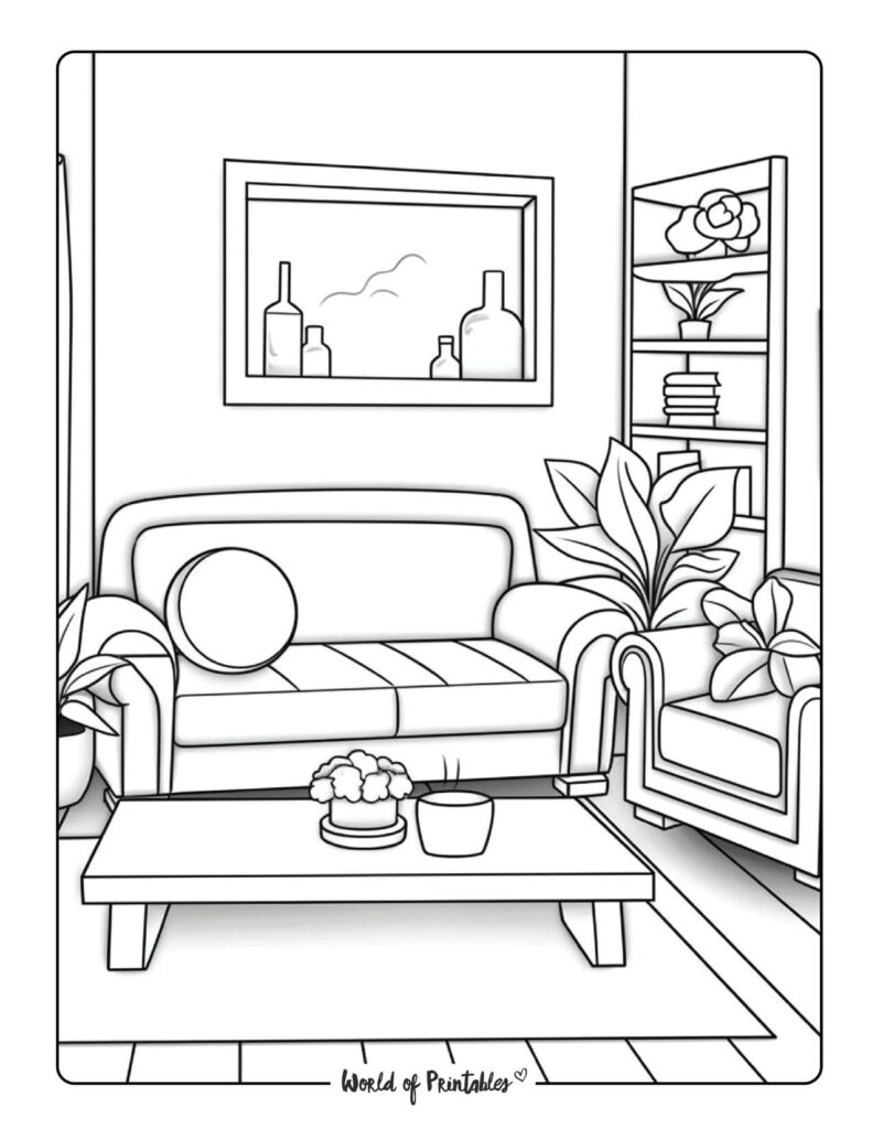 Room Coloring Pages - World of Printables