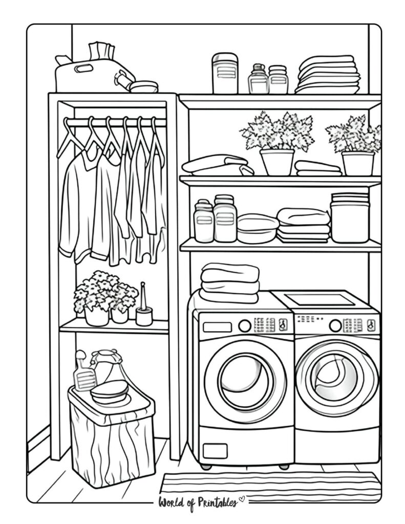Room Coloring Pages - World of Printables