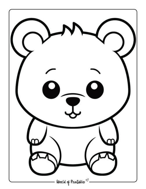 Simple Bear Coloring Page