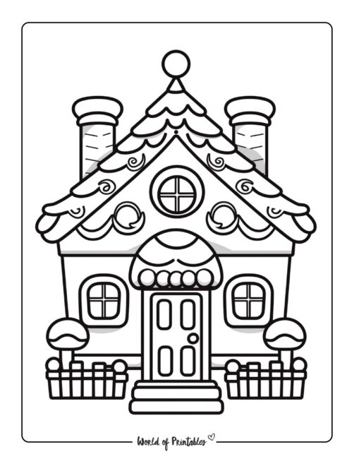 Blank Gingerbread House Coloring Pages Blank Gingerbread House Coloring Pages