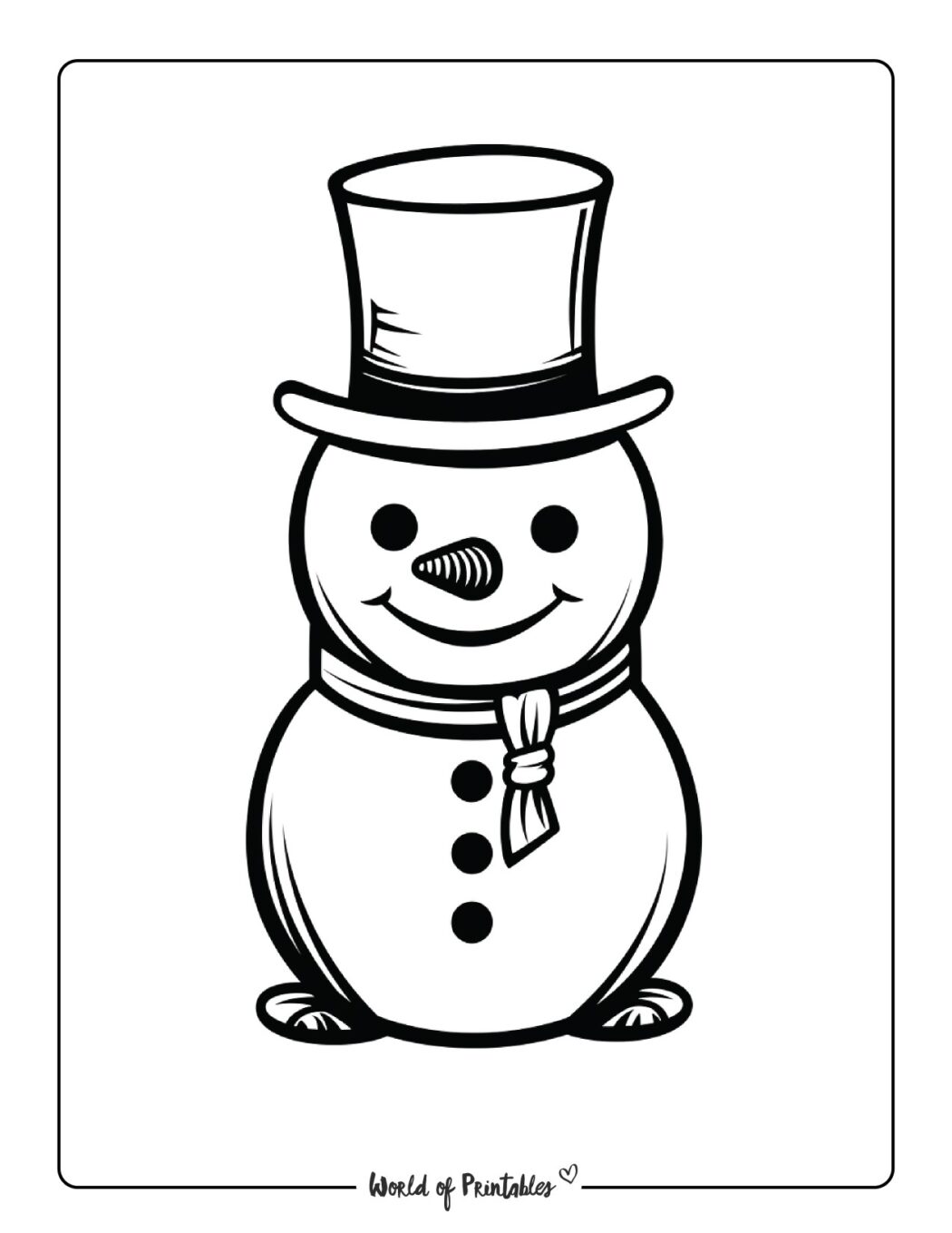 Snowman Coloring Pages World of Printables