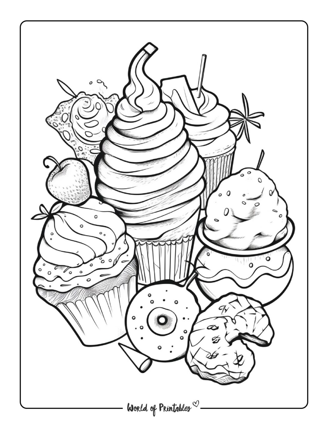 Food Coloring Pages - World of Printables