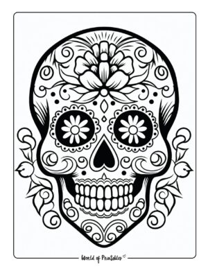 Skull Coloring Pages - World Of Printables