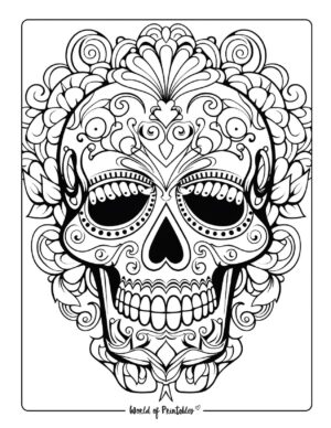 Skull Coloring Pages - World of Printables