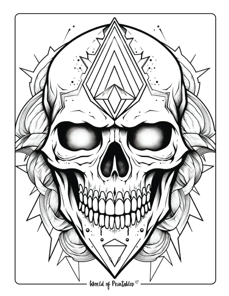Skull Coloring Pages World of Printables