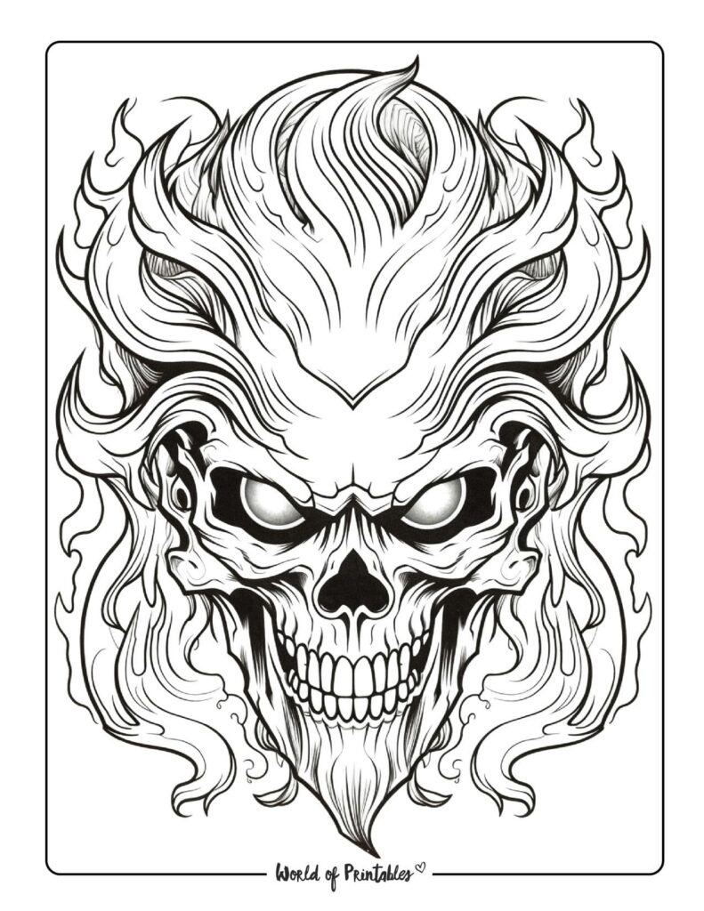 Skull Coloring Pages World of Printables Skull Coloring Pages World of Printables