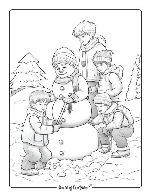 Snowman Coloring Page 14