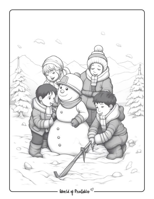 Snowman Coloring Page 15