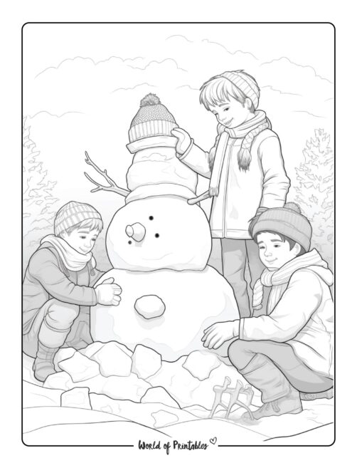 Snowman Coloring Page 16