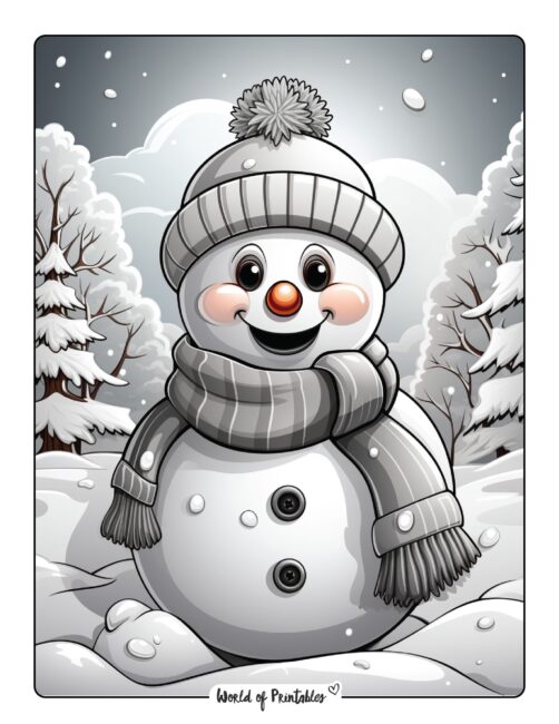 Snowman Coloring Page 5