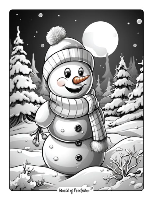 Snowman Coloring Page 6