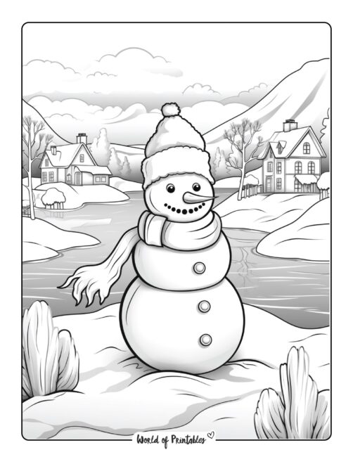 Snowman Coloring Page 7
