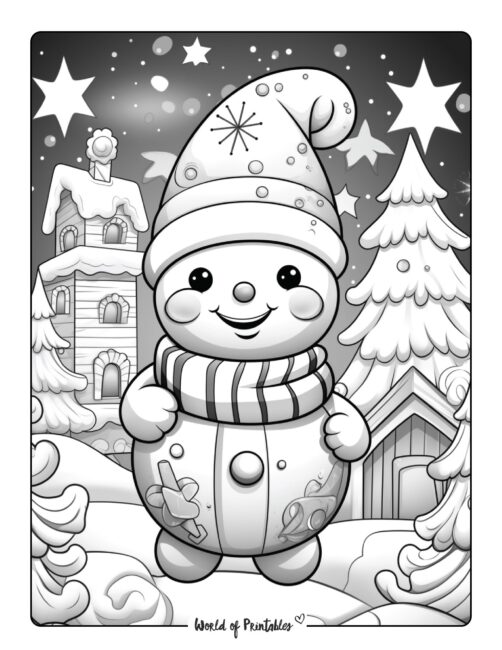Snowman Coloring Page 9