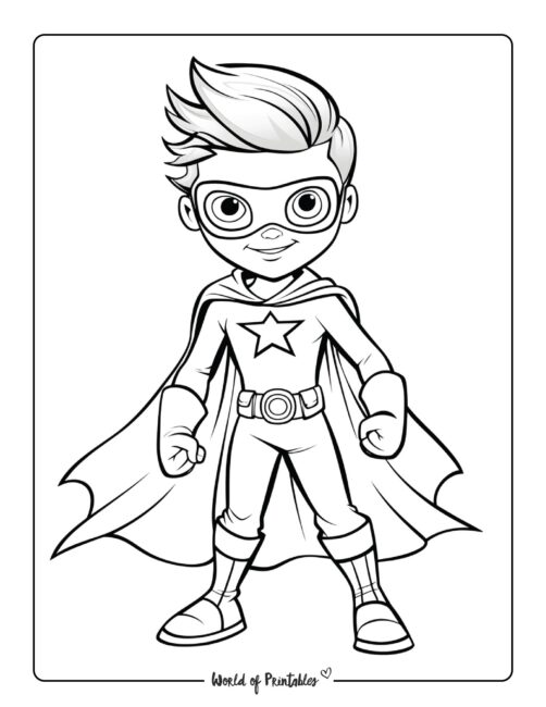 Star Boy Hero Coloring Page