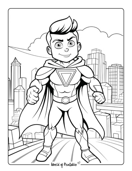 Strong Hero Coloring Page