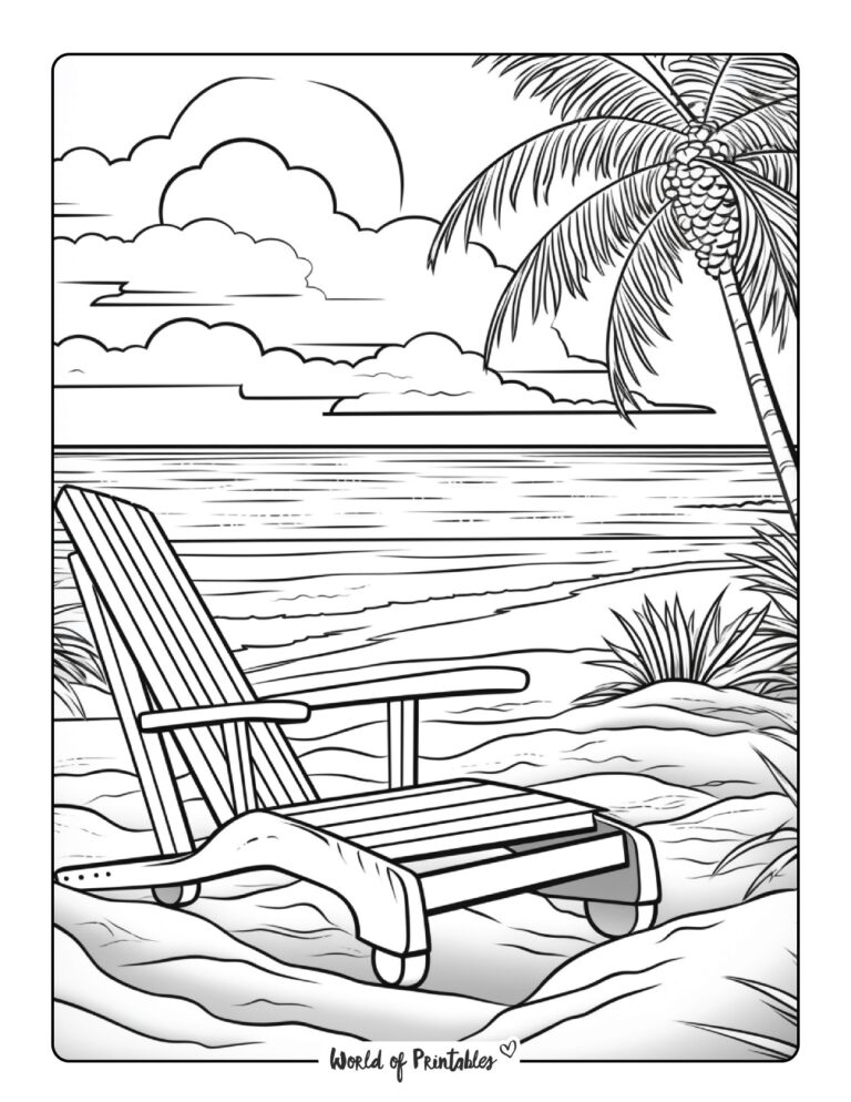 Beach Coloring Pages World of Printables