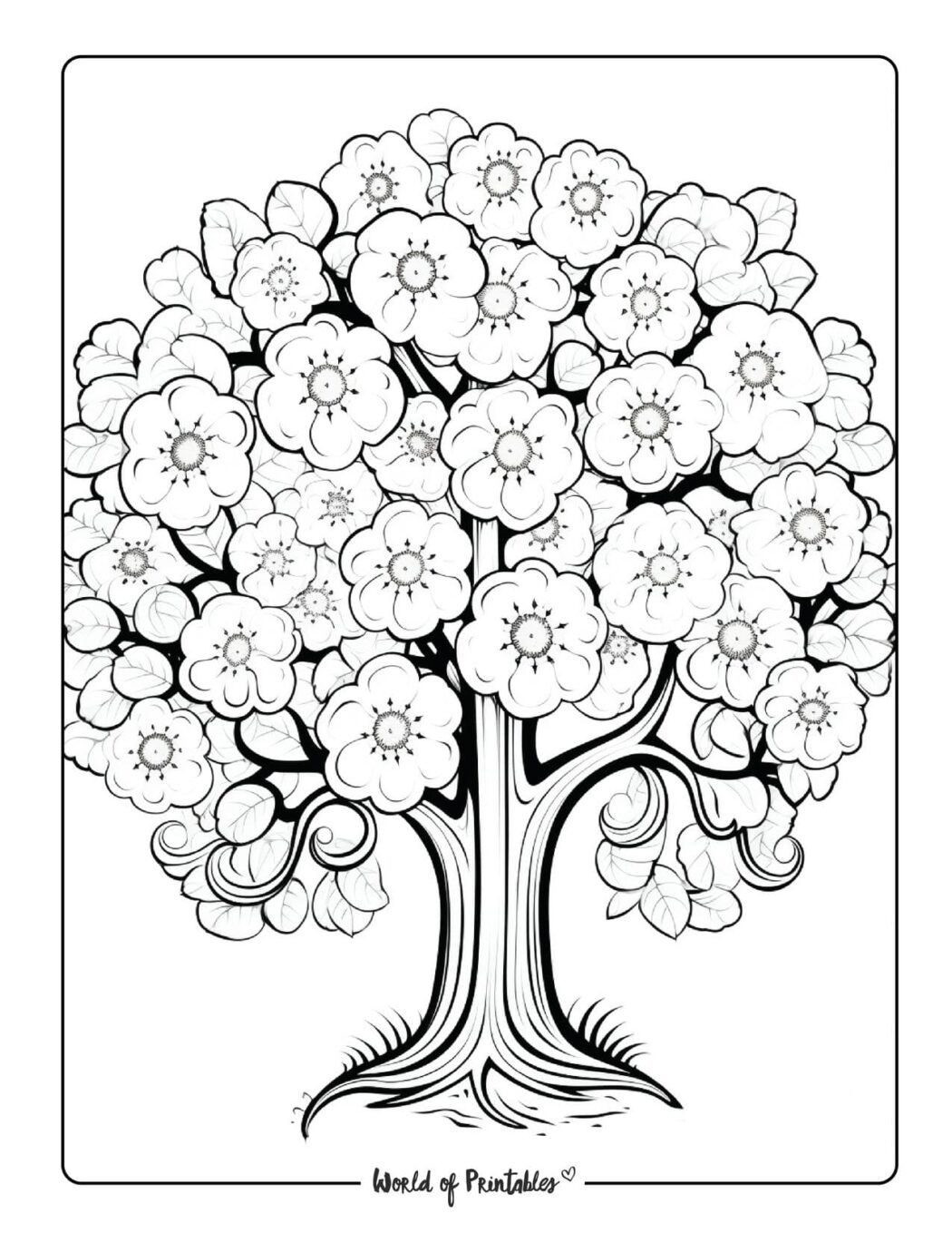 Tree Coloring Pages Branch Colouring Oak Kids Drawing Trees Sheets Many 