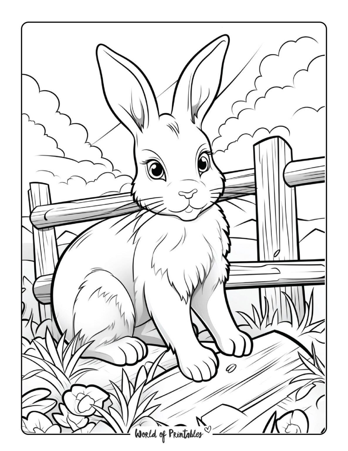 Bunny Coloring Pages World of Printables Bunny Coloring Pages World of Printables