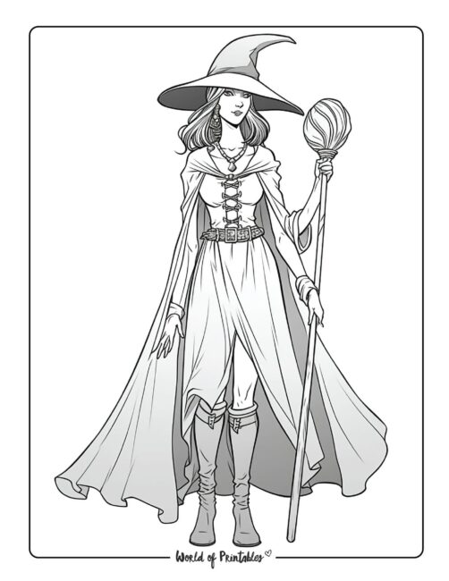 Witch Coloring Page 14