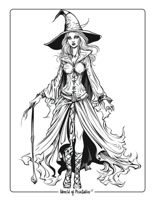 Witch Coloring Page 15