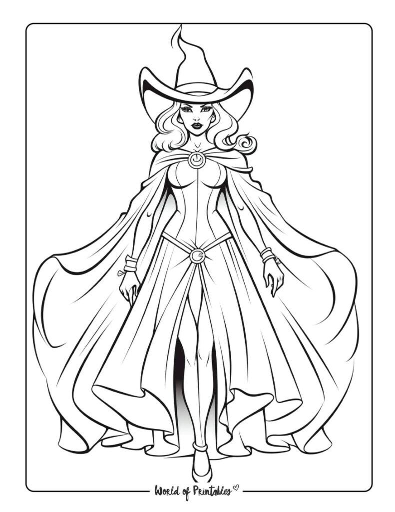 Witch coloring pages for kids adults world of printables