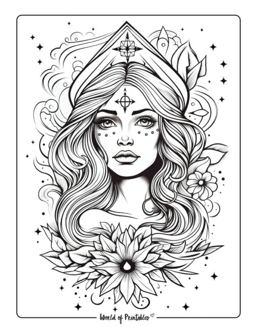 Witch Coloring Page 4