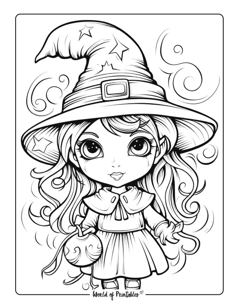 Witch Coloring Pages For Kids amp - Witch Coloring Page 42 768x994 