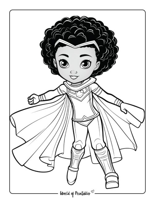 Young Child Hero Coloring Page