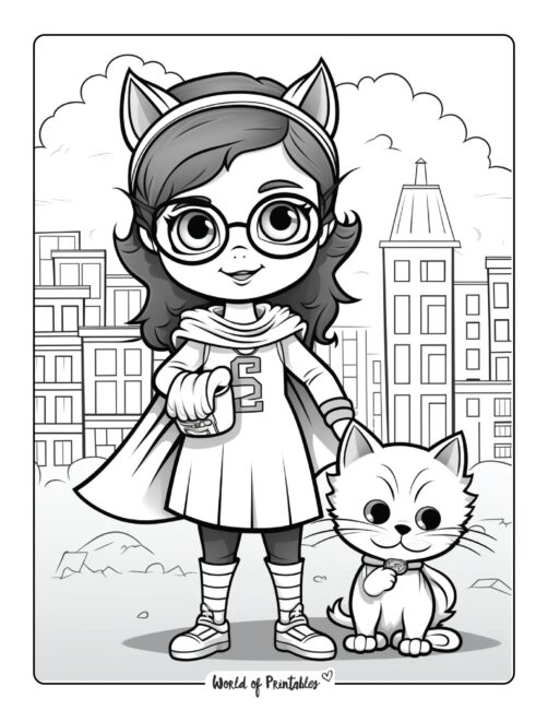 Young Fearless Hero Coloring Page