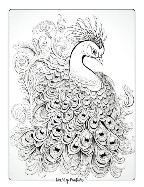 Zentangle Peacock to Color