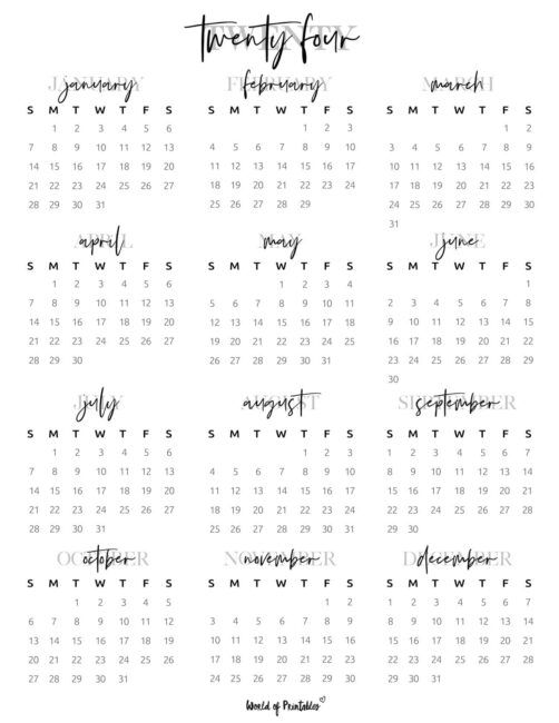 2024 Year Calendar 53