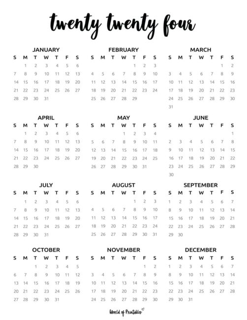 2024 Year Calendar 60