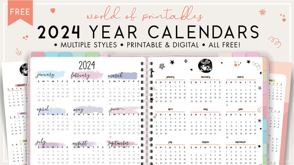 2024 Calendars World Of Printables   2024 Year Calendars 1024x576 