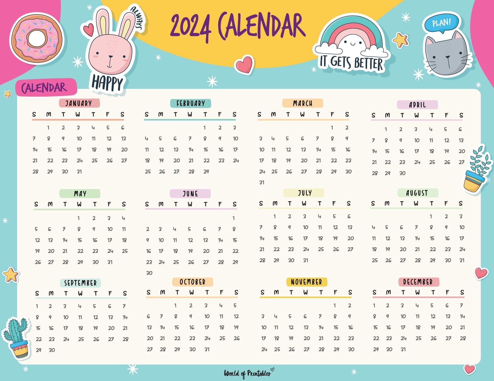 Calendar 2024 Printable Portrait And Landscape Diann Florina