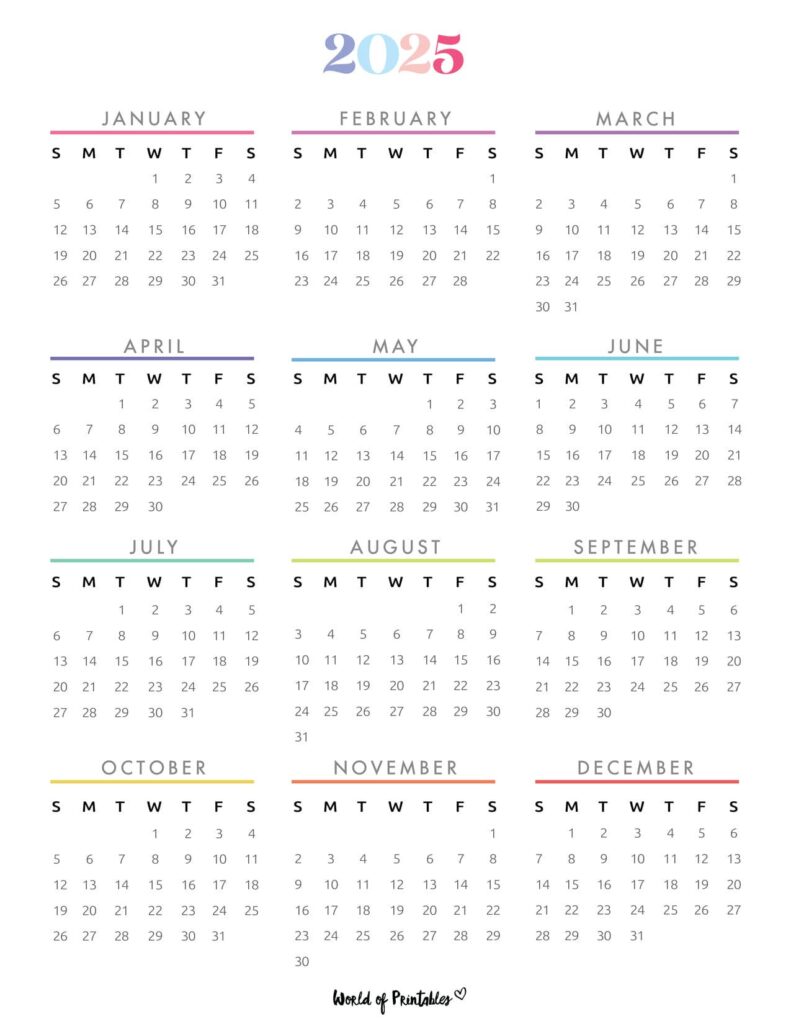 2025 Year Calendar 36