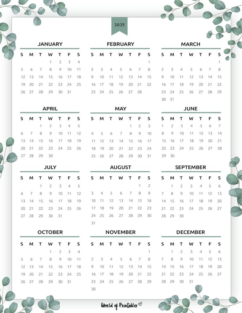 2025 Year Calendar 38