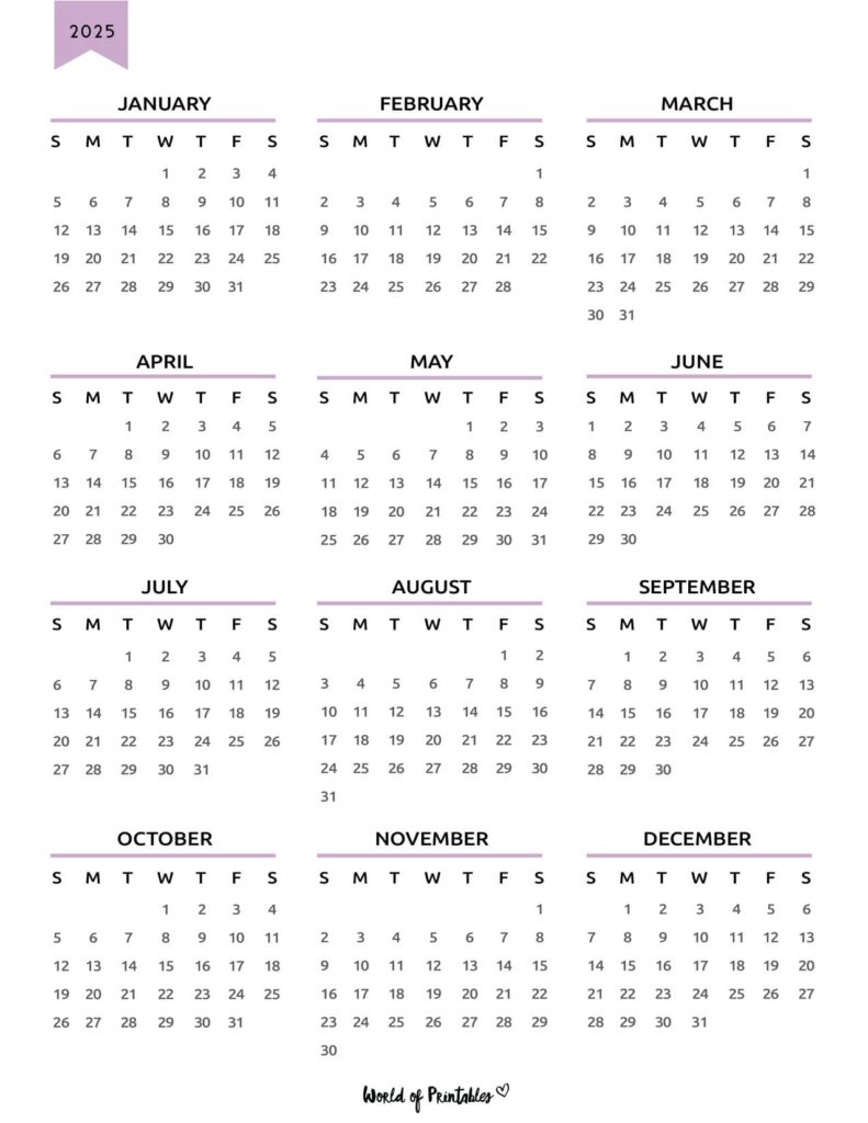 2025 Year Calendar 44