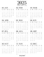 2025 Year Calendars - 70 Best Printables - World of Printables
