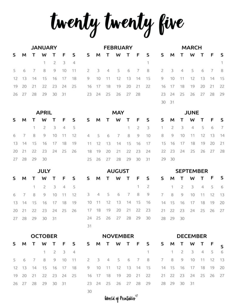 2025 Year Calendar 60
