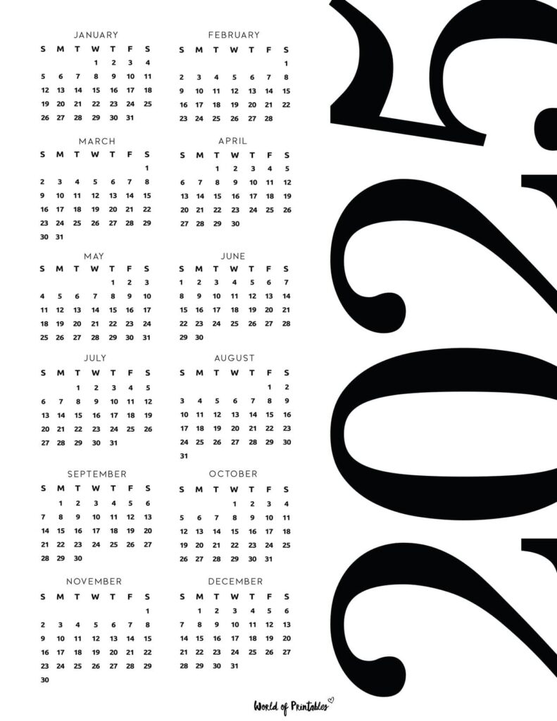2025 Year Calendar Contemporary