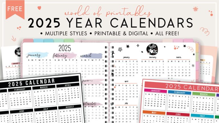 2025 Year Calendars 70 Best Printables World Of Printables 2025 Year Calendars 70 Best Printables World Of Printables