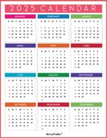 2025 Year Calendars - 70 Best Printables - World of Printables