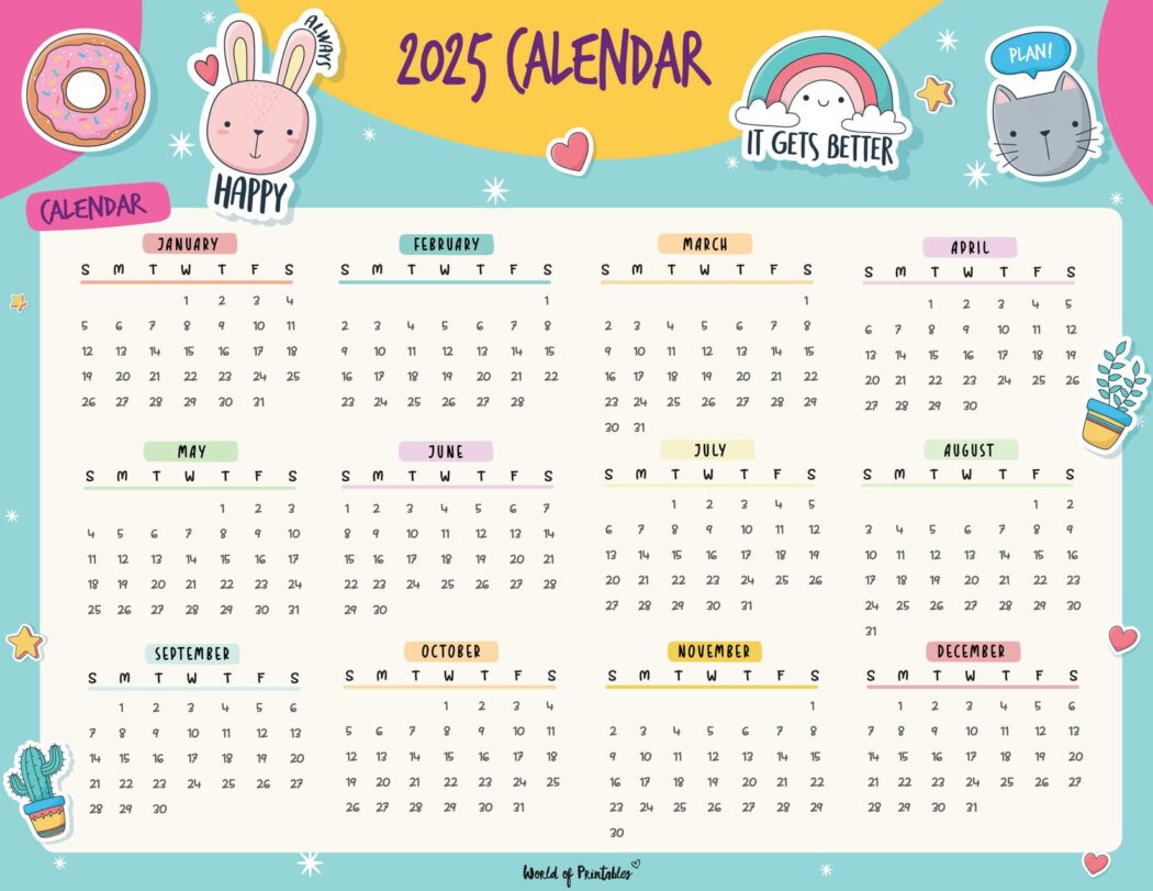 2025 Year Calendars 70 Best Printables World of Printables