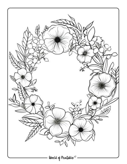 Adult Flower Coloring Page 109