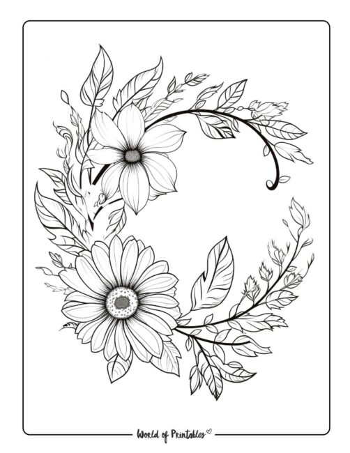 Adult Flower Coloring Page 23