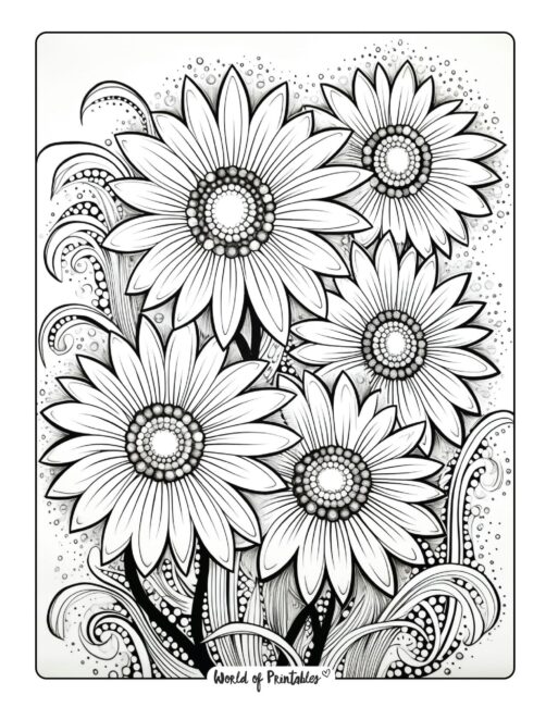 Adult Flower Coloring Page 29