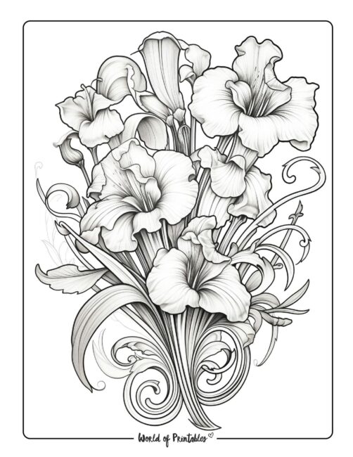 Adult Flower Coloring Page 3